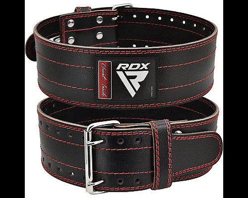 Пояс для пауерліфтингу шкіряний RDX RD1 - червоний/ розмір M