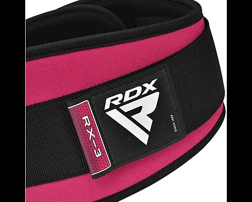 Пояс для бодібілдингу неопреновий RDX RX3 EVA Curve - рожевий/ розмір S