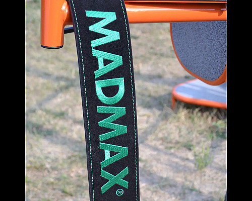 Пояс для бодібілдингу шкіряний MadMax MFB-301 Suede Single Prong - чорно-зелений/ розмір M