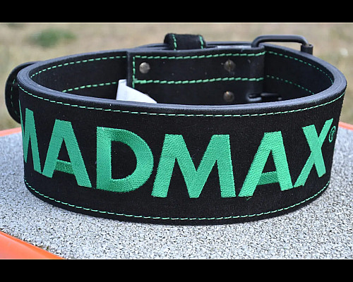 Пояс для бодібілдингу шкіряний MadMax MFB-301 Suede Single Prong - чорно-зелений/ розмір XL