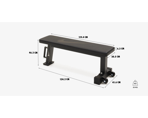 Лавка плоска Nike Rolling Weight Bench з гантелями Kettler HOI Vario 220