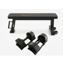 Лавка плоска Nike Rolling Weight Bench з гантелями Kettler HOI Vario 220 