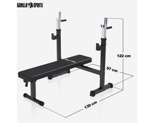 Лава Gorilla Sports 3 в 1 зі штангою та гантелями 100 кг