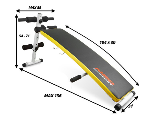 Лавка похила з еспандерами та гантелями Neo-Sport NS-07