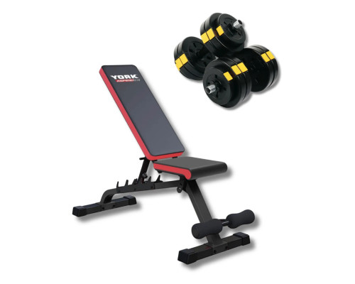 Лава York Fitness Aspire 280 FID з гантелями Besport PowerPro 2 х 13,5 кг