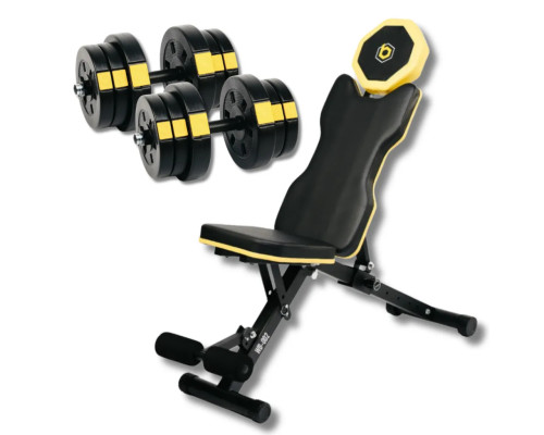 Лава Besport WB-002 з гантелями PowerPro 2 х 21 кг