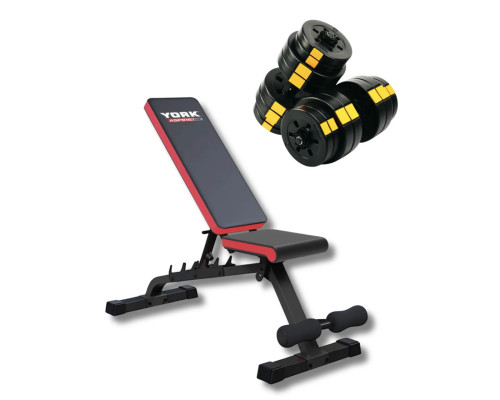 Лава York Fitness Aspire 280 FID з гантелями Besport PowerPro 2 х 31 кг