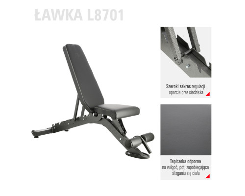 Лавка регульована L8701 - чорна Лавка регульована L8701 - чорна