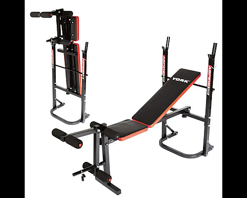 Лавка тренувальна York Fitness ASPIRE 120 складана зі стійкою під штангу Лавка тренувальна York Fitness ASPIRE 120 складана зі стійкою під штангу