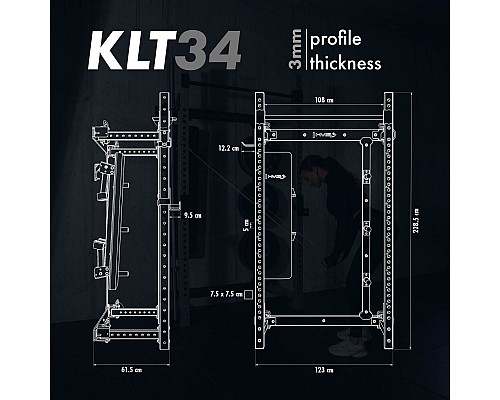 Стійка багатофункціональна складана HMS KLT34, сіра