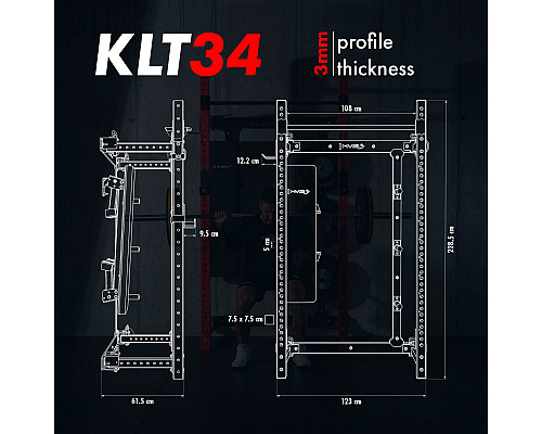 Стійка багатофункціональна складана HMS KLT34, чорно-червона