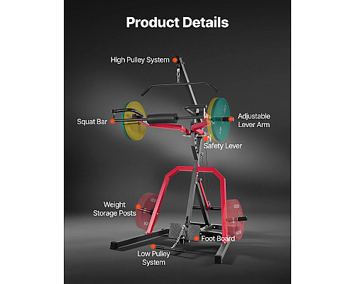 Тренажер для тренування тіла VEVOR, чорно-червоний