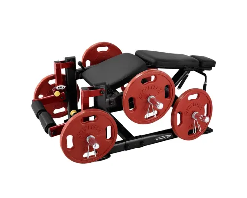 Тренажер  для розгинання ніг Leg Extension Machine Steelflex PlateLoad Line PLLC червоно-чорний