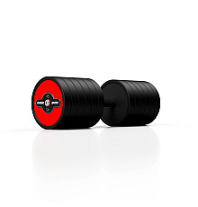 Гантель сталева прогумована Marbo Sport 45 кг червона