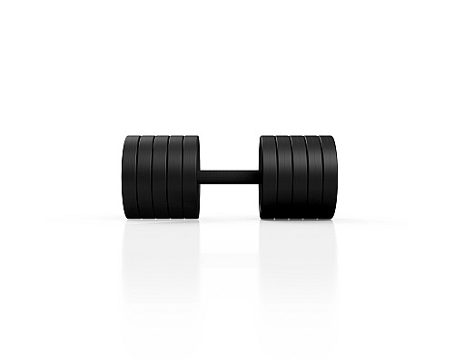 Сталева гумова гантель 40 кг чорний- Marbo Sport<br>