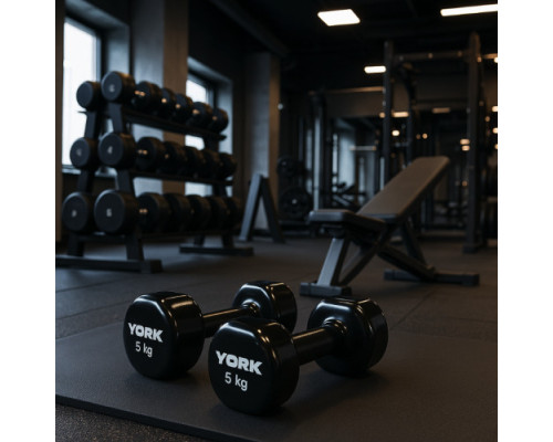 Гантелі вінілові York Fitness 2 х 5 кг, чорні