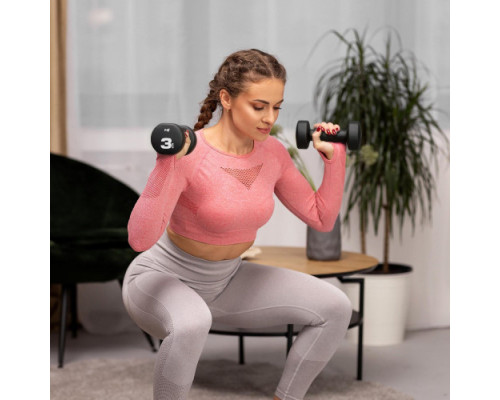 Стійка з гантелями Hop-Sport HS-V122DRS 12 кг, чорна