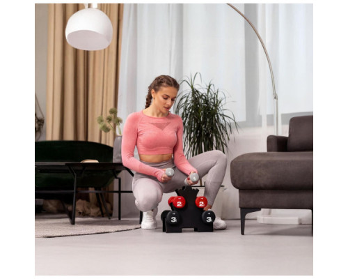 Стійка з гантелями Hop-Sport HS-V122DRS 12 кг, чорна