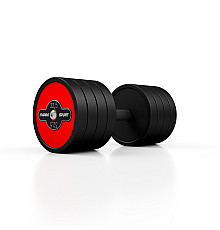 Гантель сталева прогумована Marbo Sport 32,5 кг червона