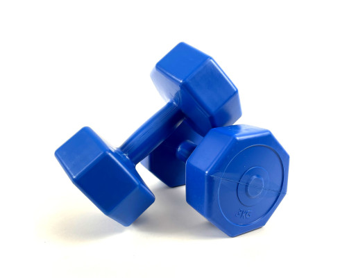 Гантелі для фітнесу NEO-SPORT 3 кг. x 2 шт композитні синій