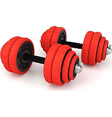 Гантелі розбірні HMS SGGX30 з перехідником для штанги, 2 x 15 кг