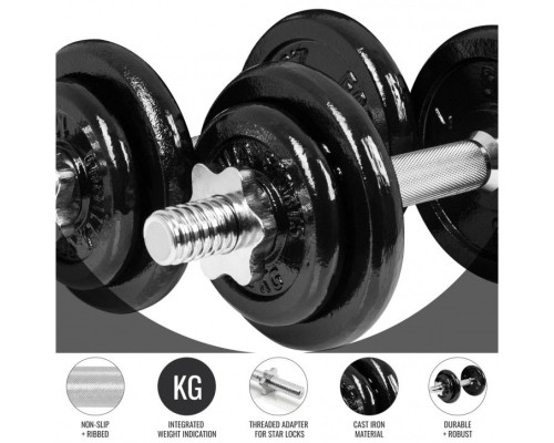 Гантелі розбірні у кейсі Gorilla Sports 2 x 10 кг