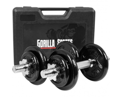 Гантелі розбірні у кейсі Gorilla Sports 2 x 10 кг