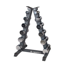 Набір одноручних хромованих гантелей з стійкою inSPORTline Crossteel 2x 2-12 кг.
