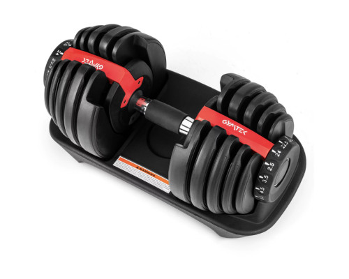 Гантель розбірна регульована Gymtek 2,5-24 кг червоний