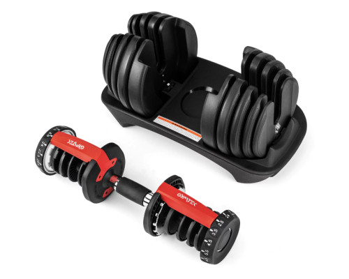 Гантель розбірна регульована Gymtek 2,5-24 кг червоний