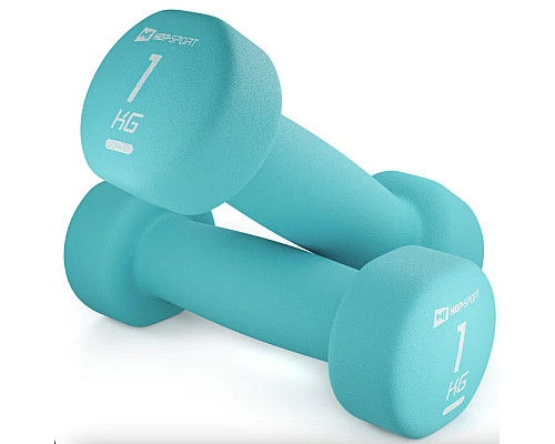 Гантелі  неопренові Hop-Sport HS-V010DR 2 x 1 кг бірюзові