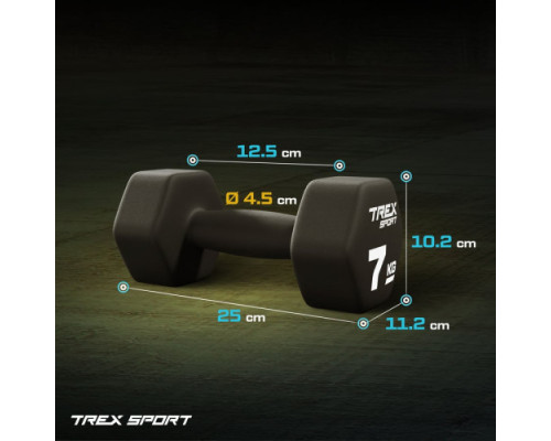 Гантелі неопренові TREX Sport TX-070VD 2 x 7 кг