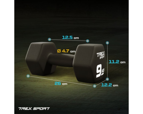 Гантелі неопренові TREX Sport TX-090VD 2 x 9 кг