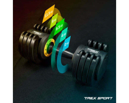 Гантель розбірна Trex Sport 2 - 11,5 кг чорний
