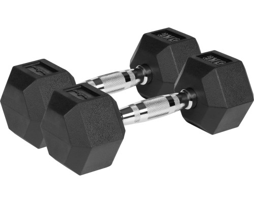 Гантелі шестигранні чавунні REBEL ACTIVE HEX, ​​2 х 5 кг