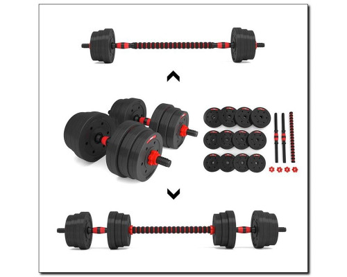 Набір штанга+гантелі HMS SGP20 - 20 кг/чорно-червоний 