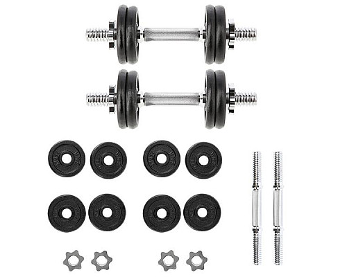 Гантелі розбірні HMS SG02 з перехідником для штанги, 2 х 7 кг