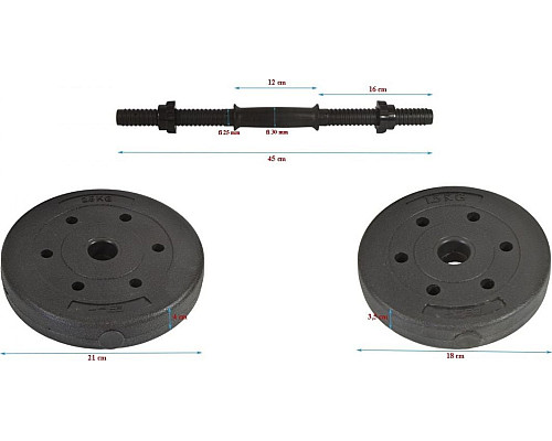 Гантелі розбірні  бітумні Eb Fit B/Box 2 х 8 кг