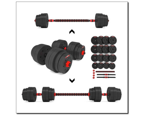 Набір штанга+гантелі HMS SGР40 - 40 кг/чорно-червоний 
