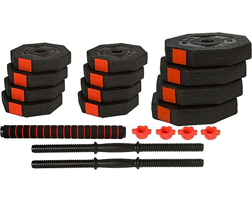 Гантелі розбірні Eb Fit з перехідником для штанги 2 х 10 кг