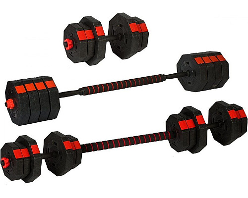 Гантелі розбірні Eb Fit з перехідником для штанги 2 х 10 кг