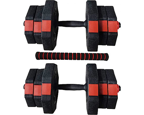 Гантелі розбірні Eb Fit з перехідником для штанги 2 х 10 кг