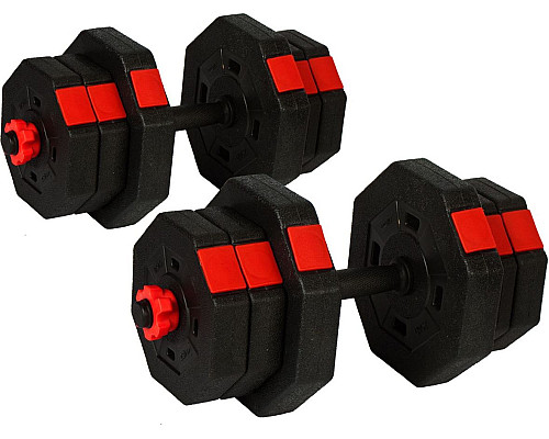 Гантелі розбірні Eb Fit з перехідником для штанги 2 х 10 кг