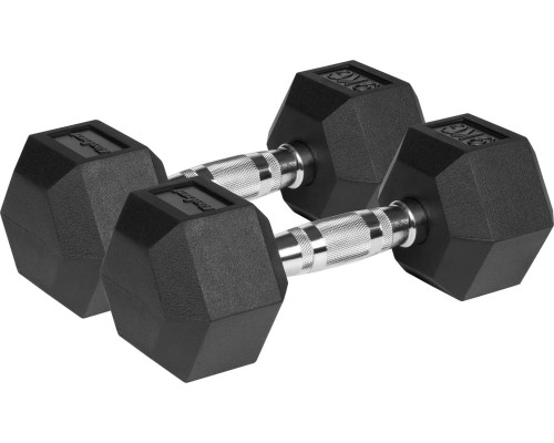 Гантелі шестигранні чавунні REBEL ACTIVE HEX, 2 х 9 кг
