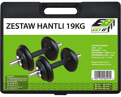 Гантель розбірна чавунна Eb Fit 2 х 9,5 кг
