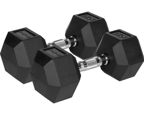 Гантелі шестигранні чавунні REBEL ACTIVE HEX, 2 х 15 кг