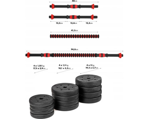 Бітумні гантелі Fit4Med 2 х 10 кг