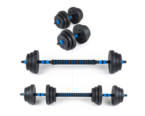 Гантелі розбірні бітумні THUNDER GYM-02 зі з'єднувачем для штанги, 2 x 10 кг Гантелі розбірні бітумні THUNDER GYM-02 зі з'єднувачем для штанги, 2 x 10 кг