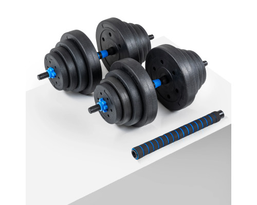 Гантелі розбірні бітумні THUNDER GYM-03 зі з'єднувачем для штанги, 2 х 20 кг