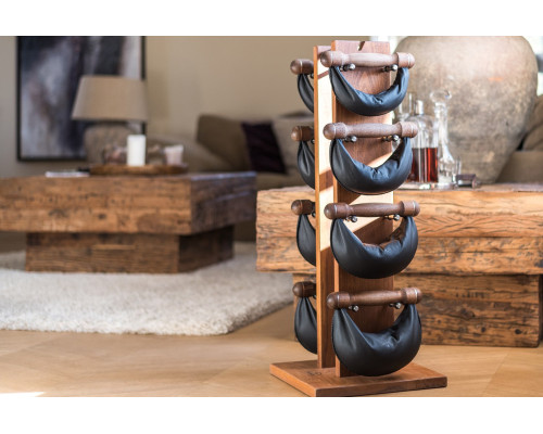 Гантелі з підставкою NOHrD SwingBel Tower 2-8 Kg Set Classic Nature Walnut Leather